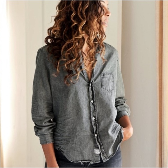 Frank & Eileen Tops - Frank & Eileen Barry Famous Denim Gray Mineral Wash Top